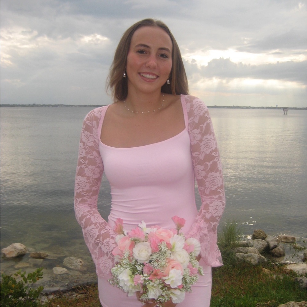Lucy in the Sky Floral long sleeve dress in pink